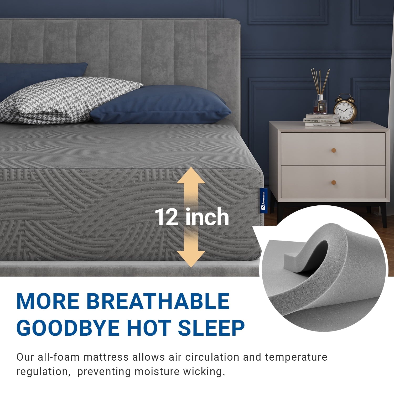 Avenco Essential 8" Medium-Firm Memory Foam Mattress, Full Size