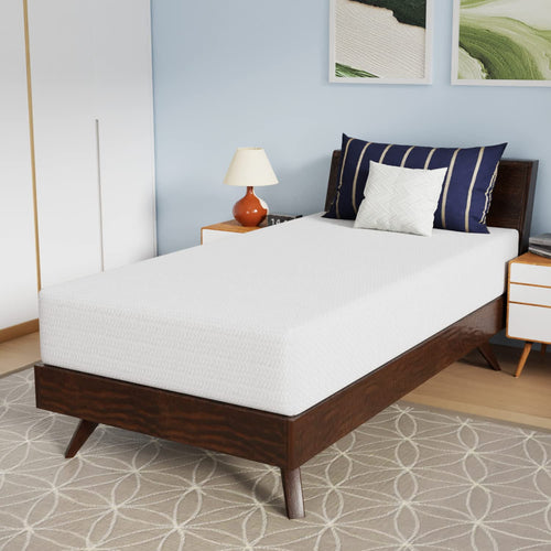 10 Inch Twin Mattress Memory Foam Mattress  Bamboo Charcoal Infused Mattress  CertiPUR-US Certified Pressure Relieving Twinl Size, White